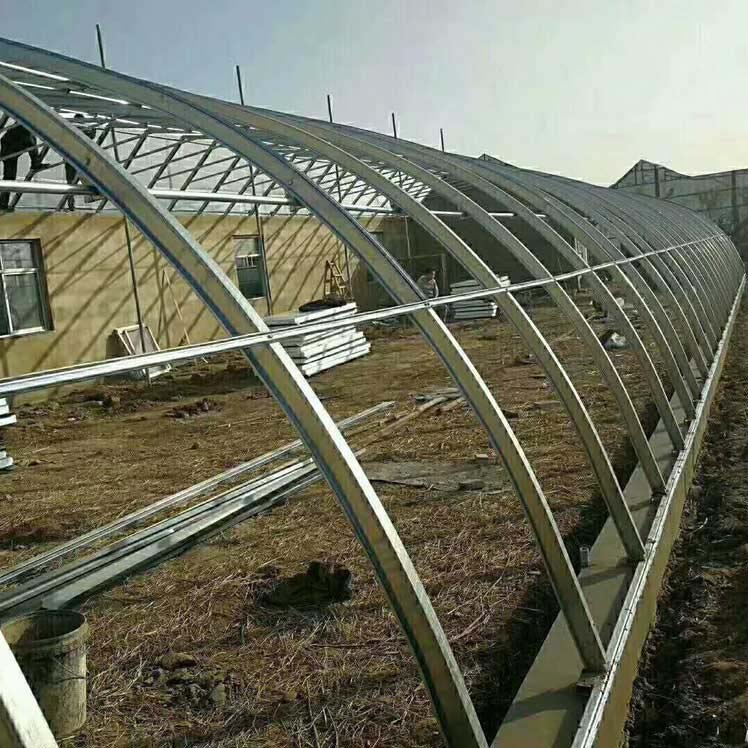 几字钢温室大棚建造完成